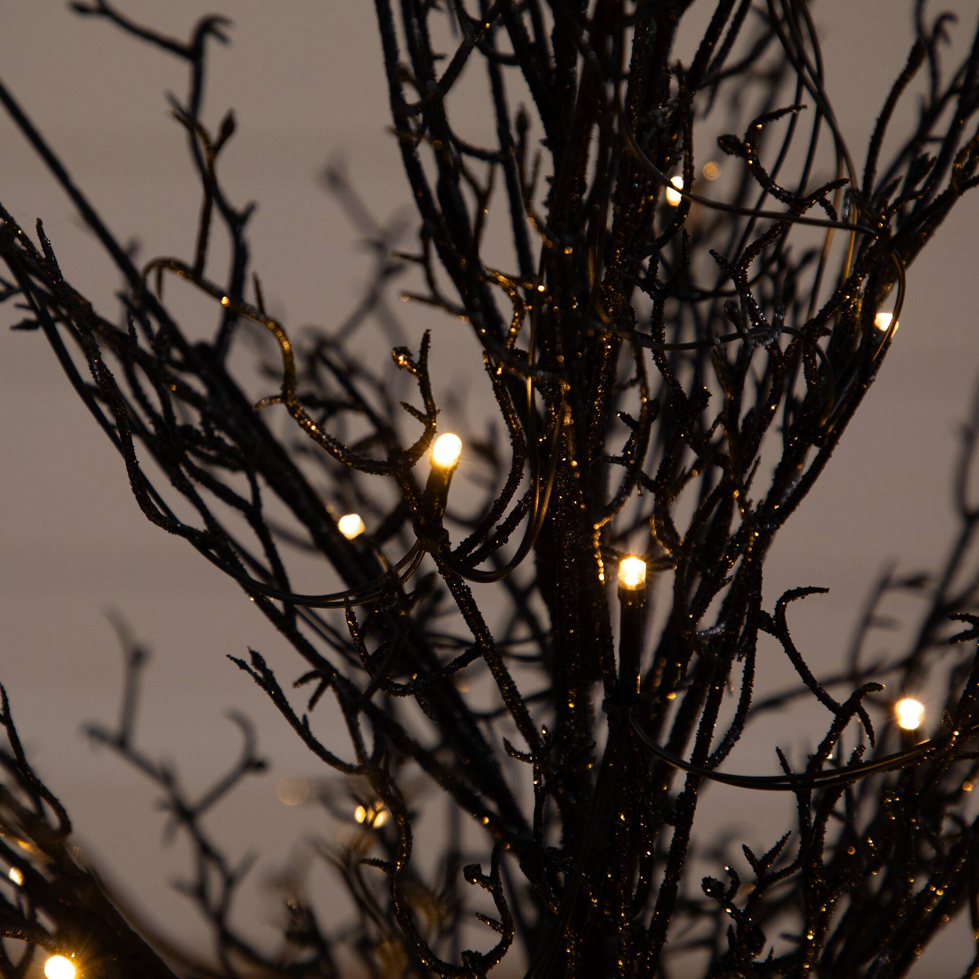 3ft. Pre-Lit Halloween Black Twig Artificial Fall Tree in Burlap Planter
